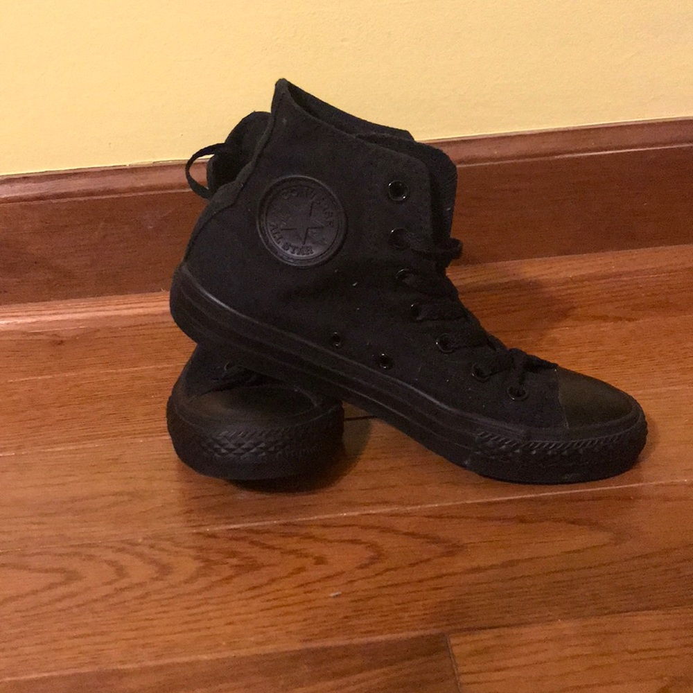 Blacked out converse high tops